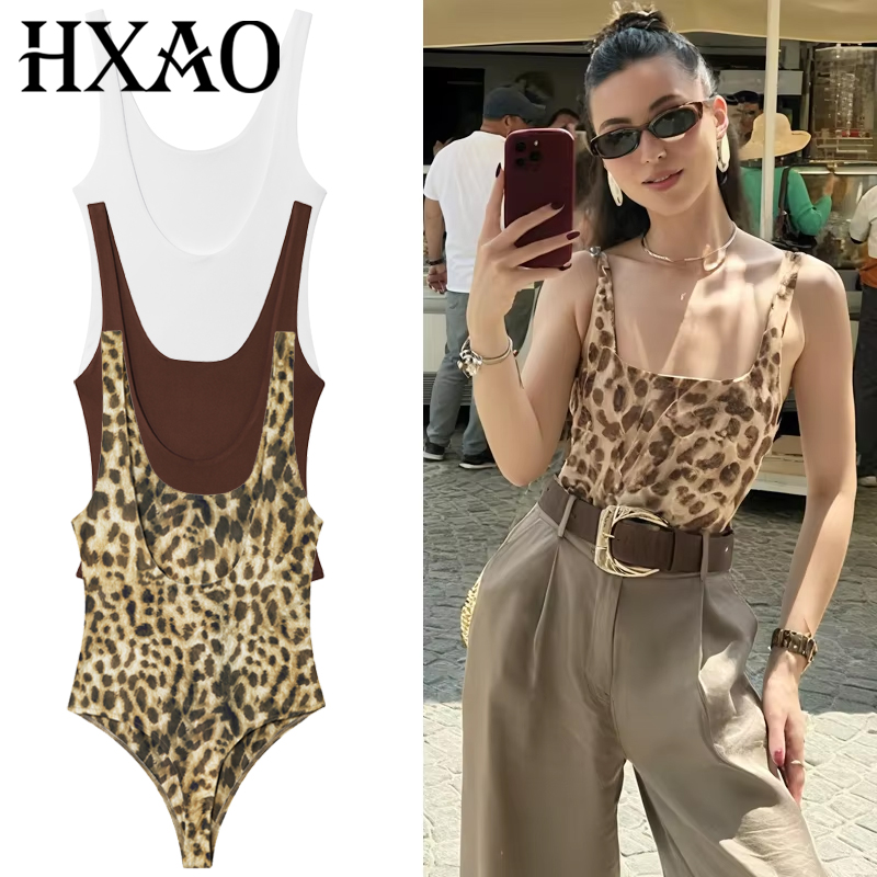 Corset Top Boned - HXAO ليوبارد زلة ارتداءها المرأة الصيف