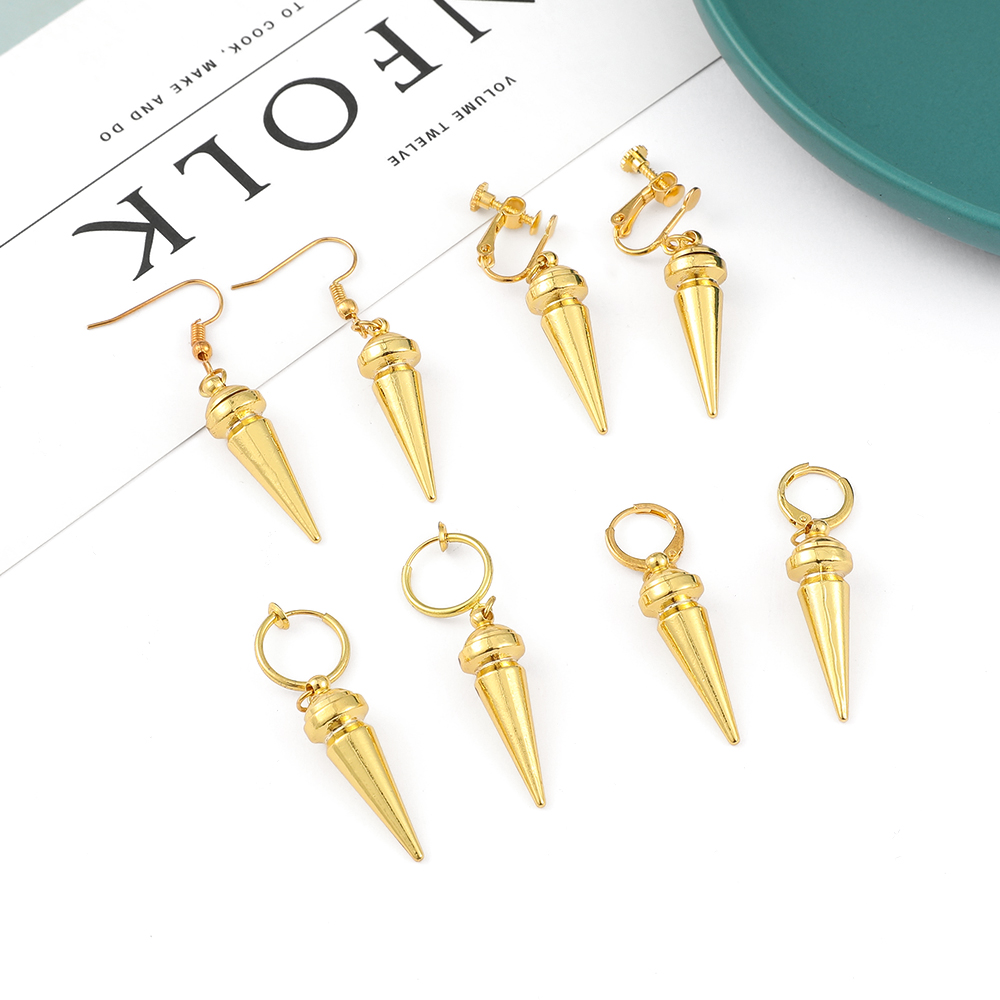 Women'S Fashion Earrings - أقراط أنيمي عصرية ذهبية اللون بتصميم