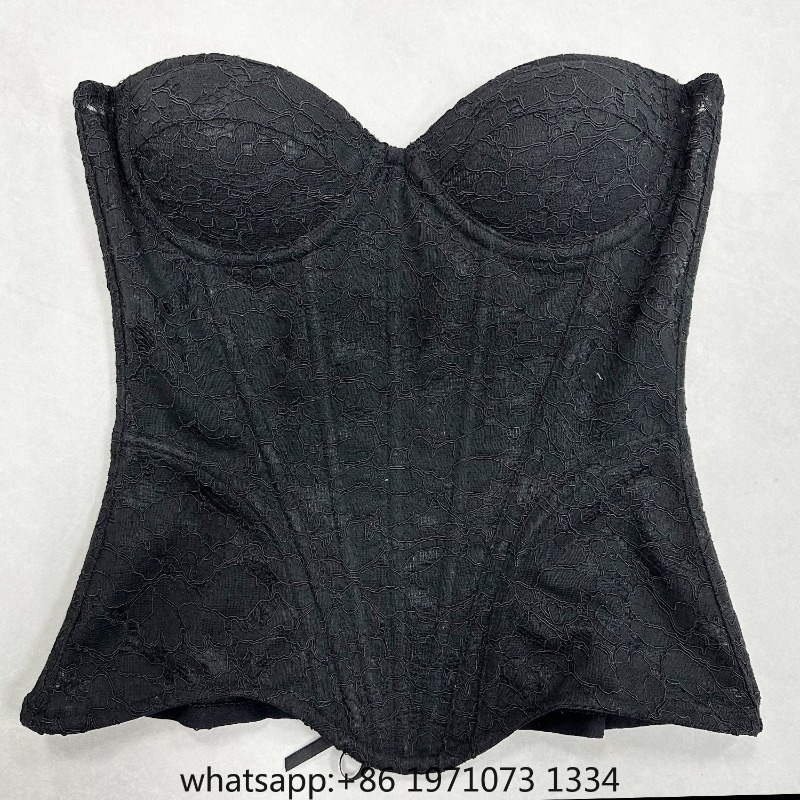 Corset Top Boned - مشد نسائي فاخر من الدانتيل، بتصميم