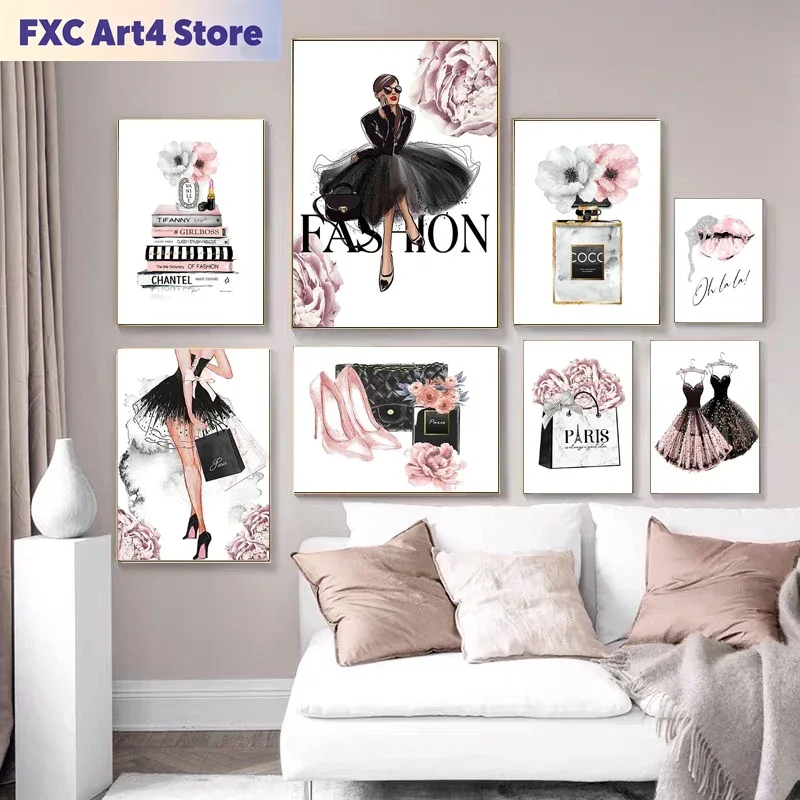 Fashion Women Picture - لوحات فنية جدارية بدون إطار لعطور