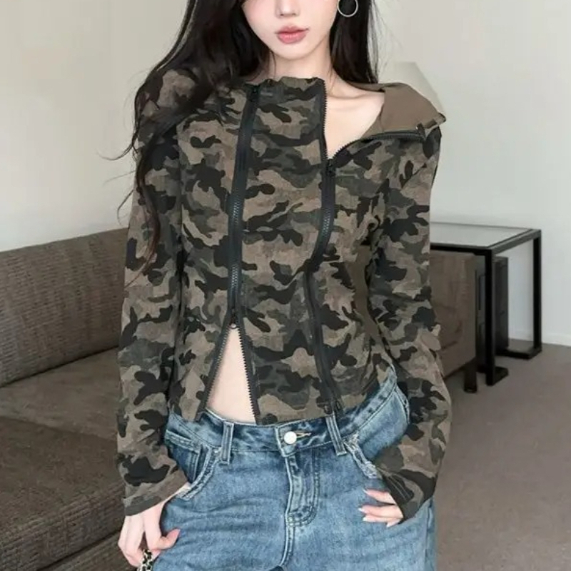 سترة نسائية كامو بغطاء للرأس م - مراجعة Women'S Fashion Zip Up Hoodies وسعره
