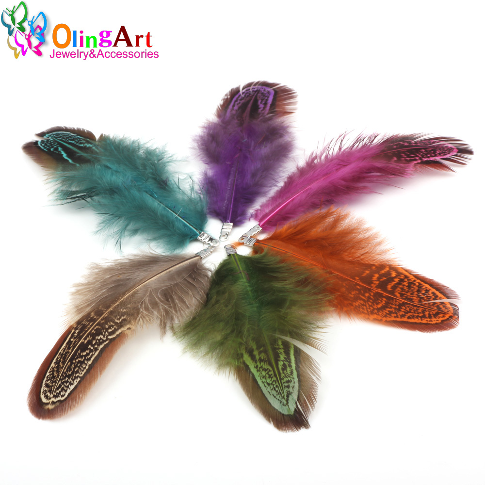 OlingArt الملونة الصباغة الريش - مراجعة Women'S Fashion Earrings وسعره