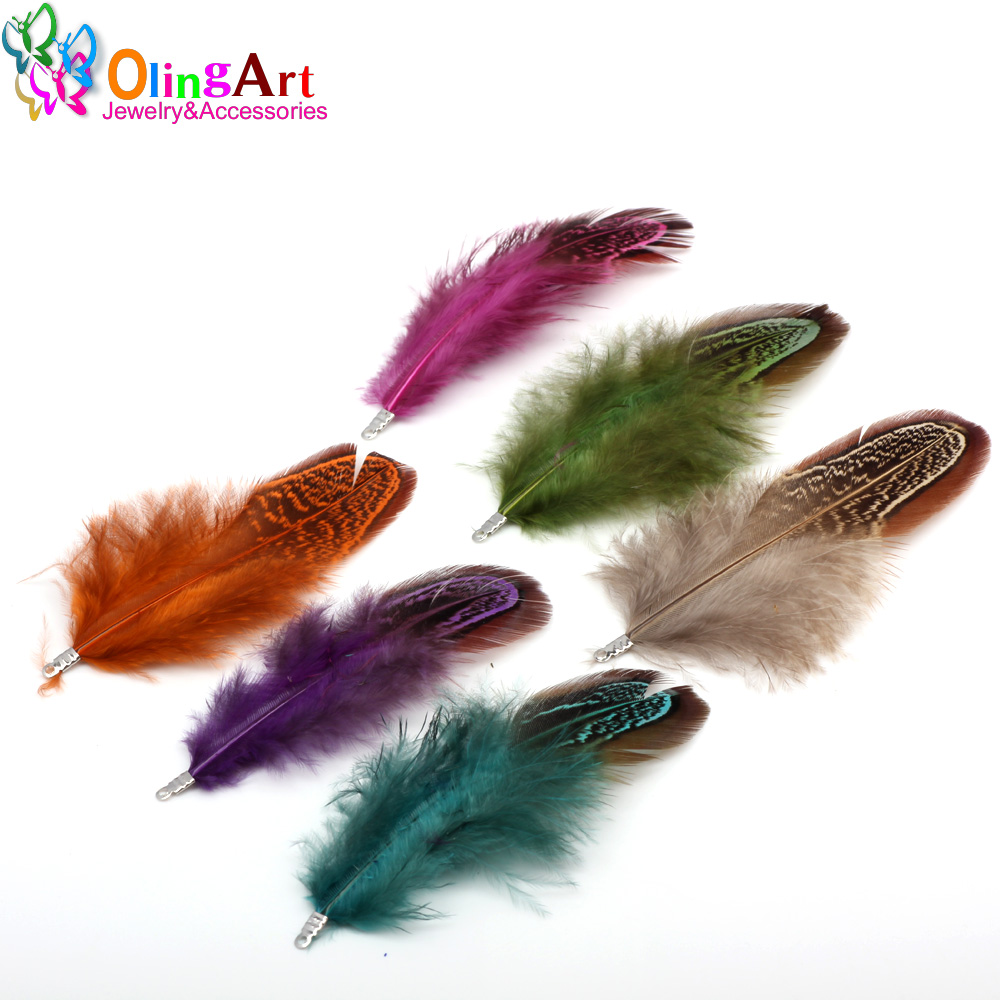 OlingArt الملونة الصباغة الريش - مراجعة Women'S Fashion Earrings وسعره