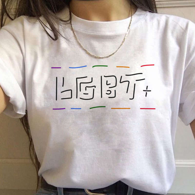 Lgbt قوس قزح Harajuku تي شيرت  - مراجعة Women'S Fashion In The 90S وسعره
