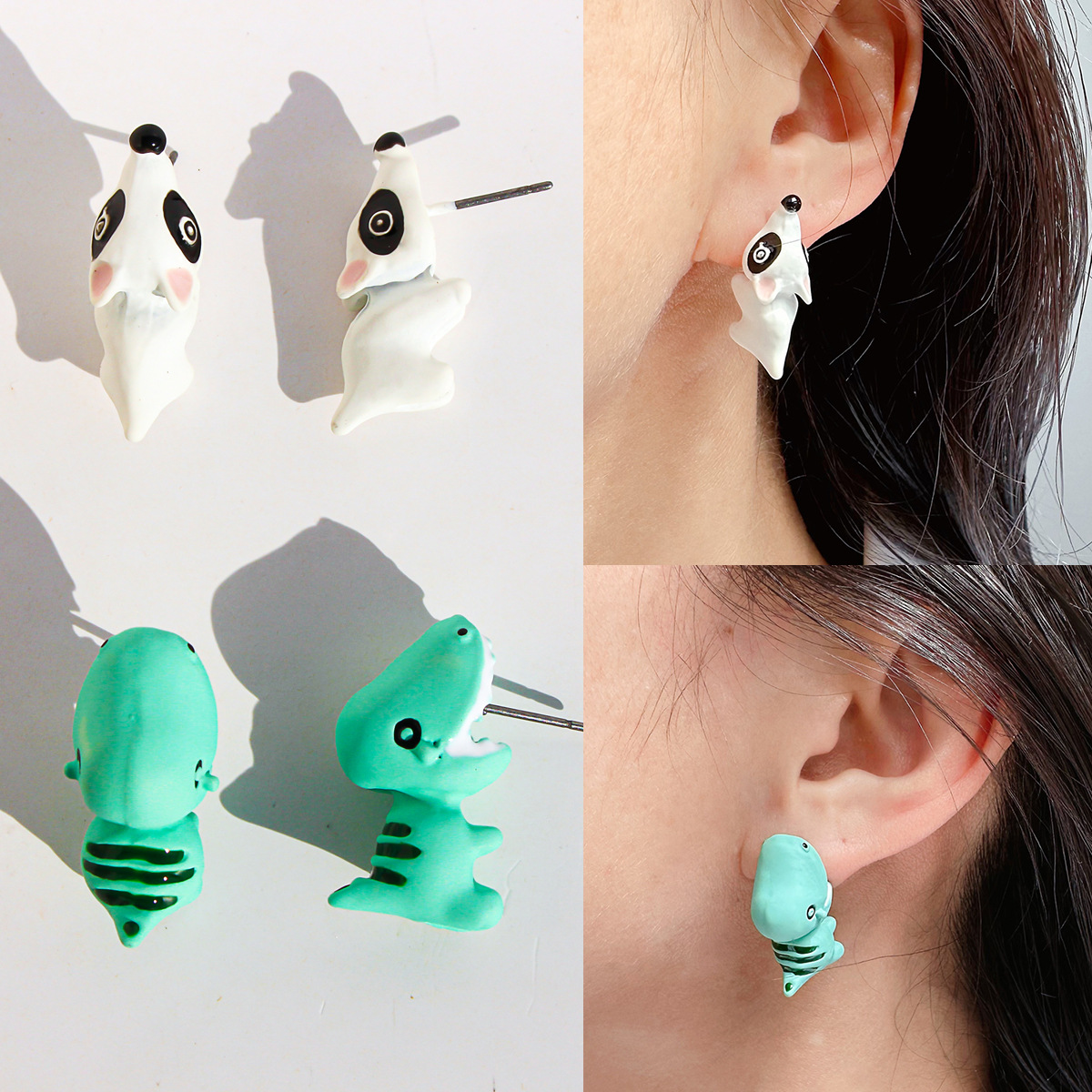 زوج واحد من الأقراط الكرتونية  - مراجعة Women'S Fashion Earrings وسعره