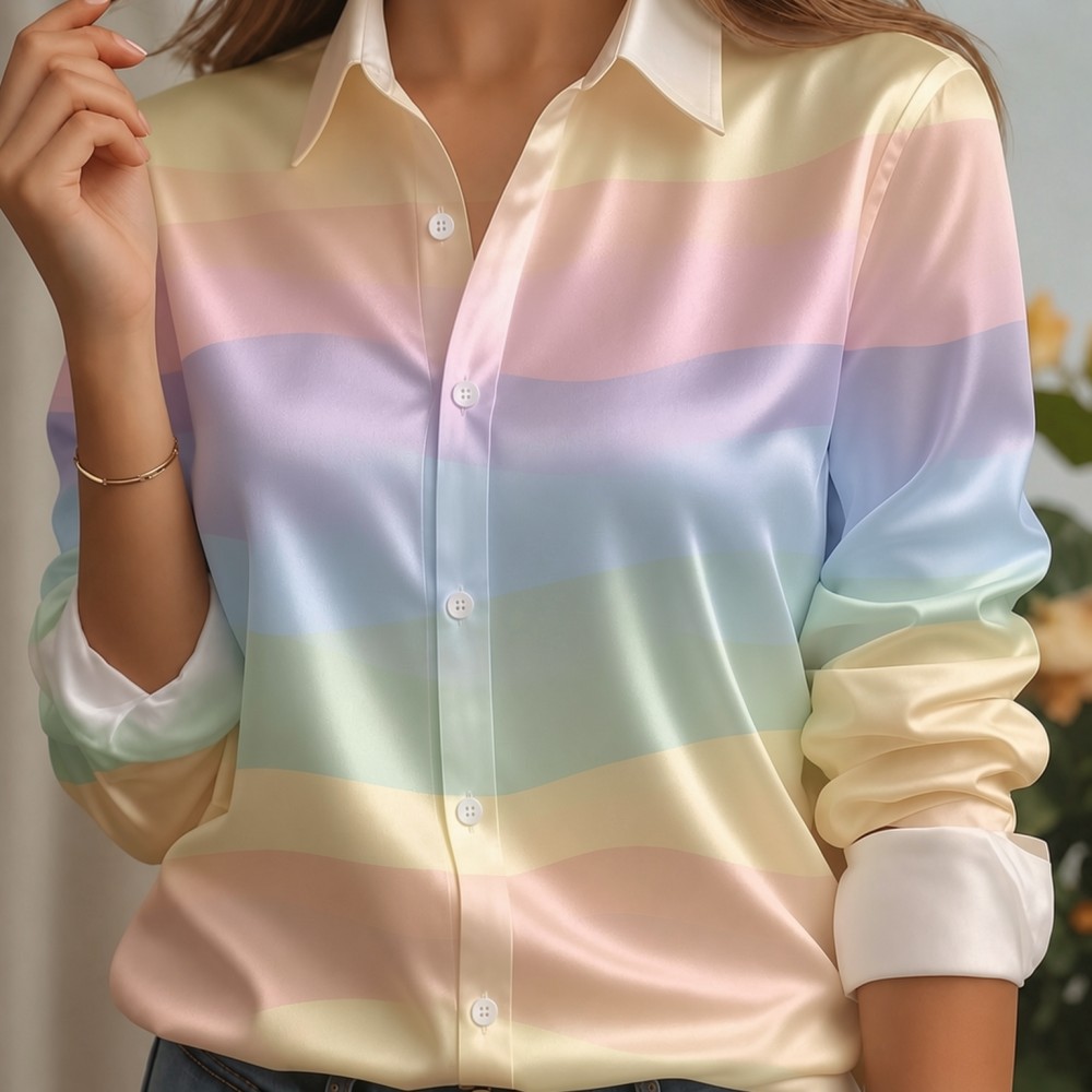 قميص نسائي من الساتان بياقة مد - مراجعة Women Fashion Wear وسعره