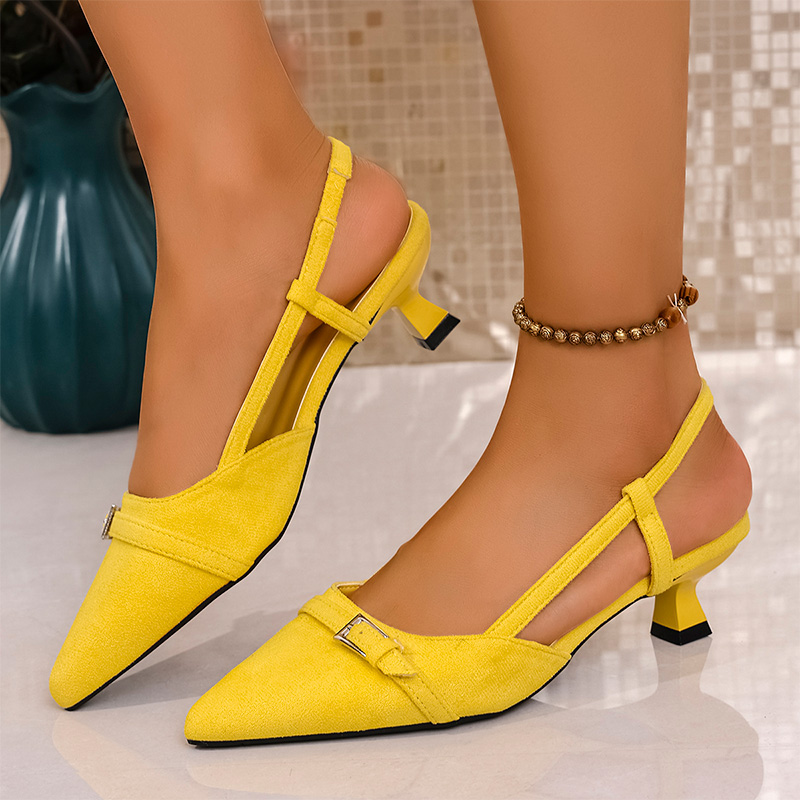 موضة الأصفر صندل كعب عالٍ للنس - مراجعة Women'S Fashion For Summer 2025 وسعره
