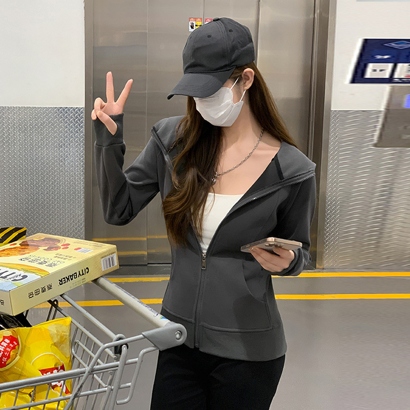 المرأة بلون سليم صالح زمم بلوز - مراجعة Women'S Fashion Zip Up Hoodies وسعره